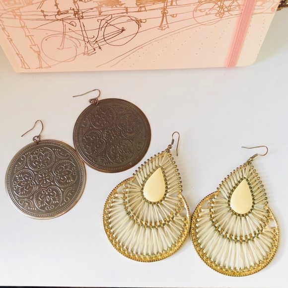 [Set of 2] Boho Glam Earrings - Picture 2 of 4